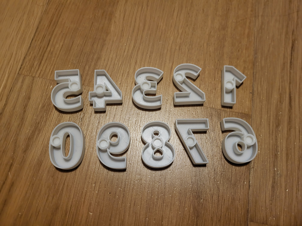 Numbers 0-9 fridge magnets with border