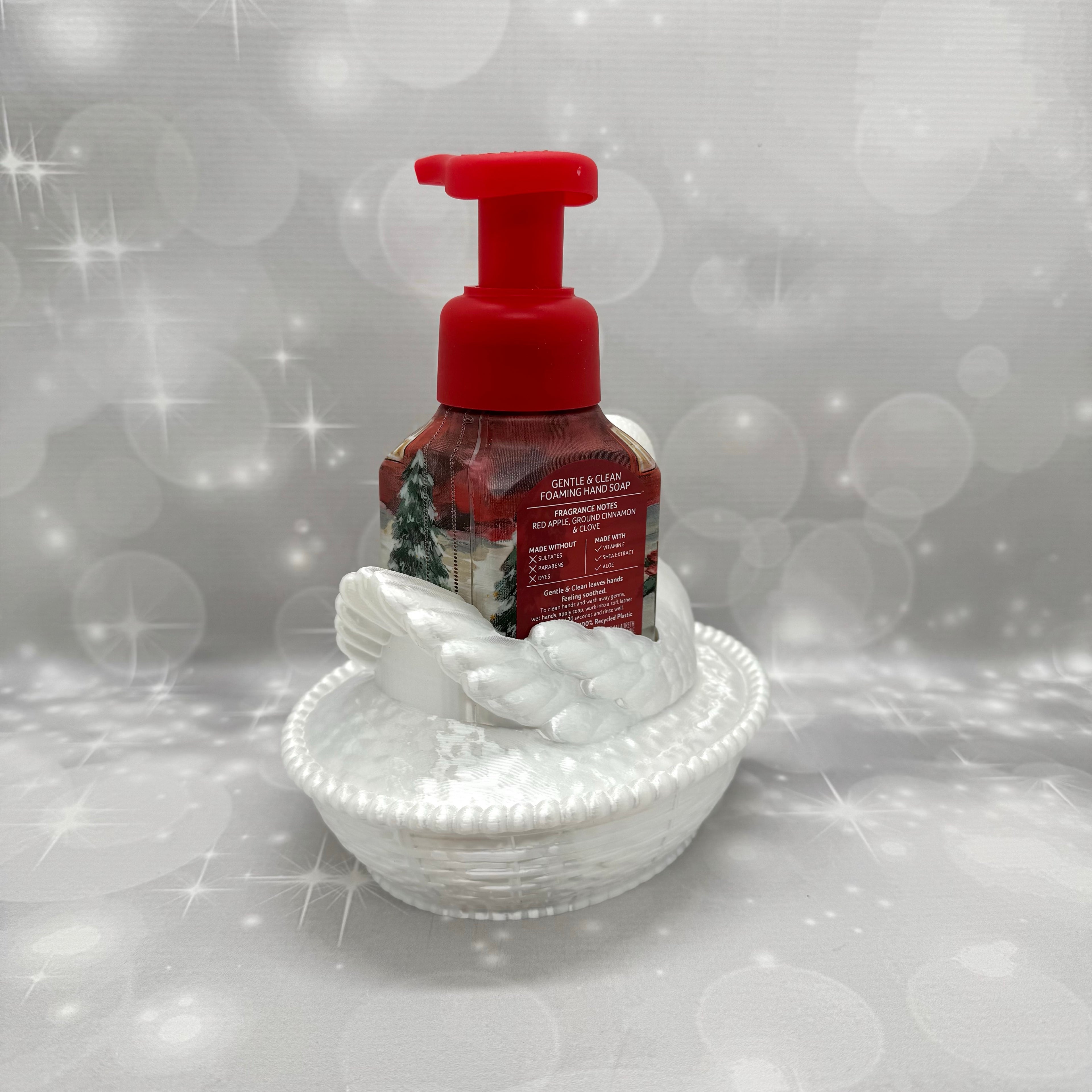 Vintage Milk-glass Swan BBW Soap Bottle Holder