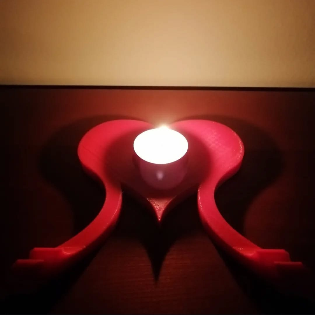 Heart-Shaped Lithophane Candle Holder