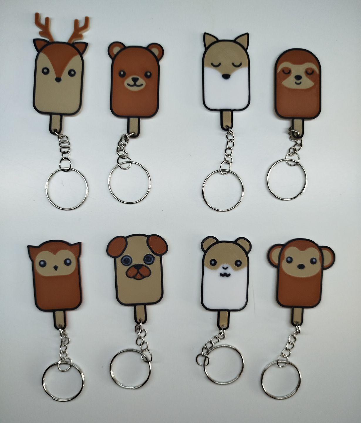 PACK OF 22 CUTE ANIMALS KEYCHAINS