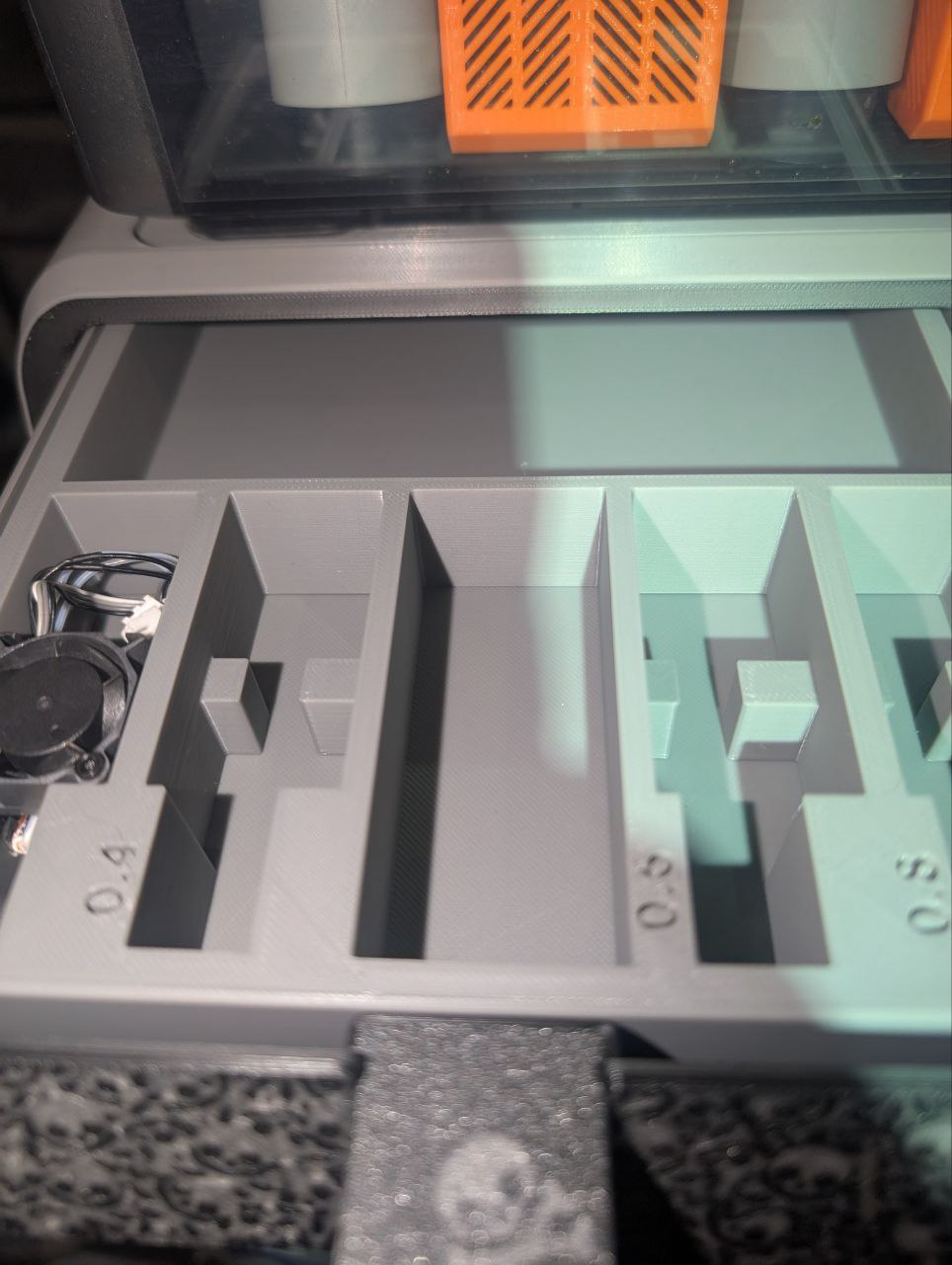 Full size X1C hotend insert 4 AMS Riser v2 drawer