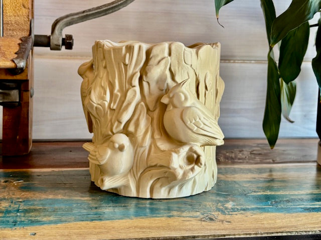 The Feathered Forest Log Planter
