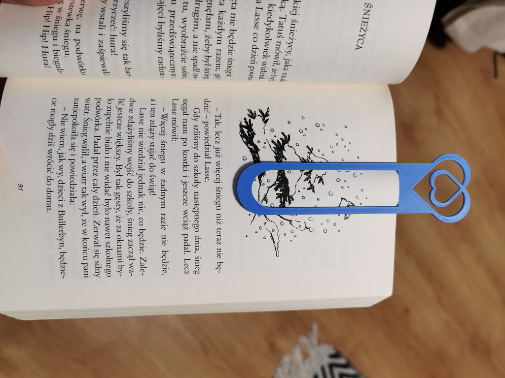 Heart paperclip. Bookmark