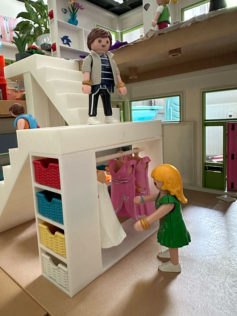Stairs with wardrobe for Villa Dollhouse