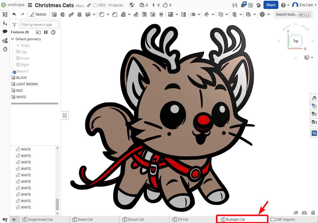 Rudolph The Red Nose Reindeer Cat Decoration