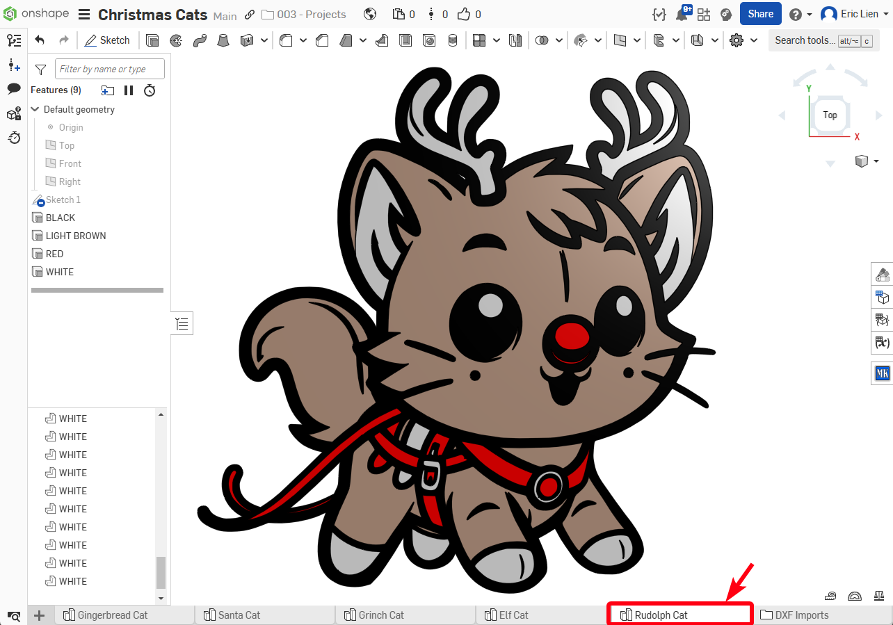 Rudolph The Red Nose Reindeer Cat Decoration