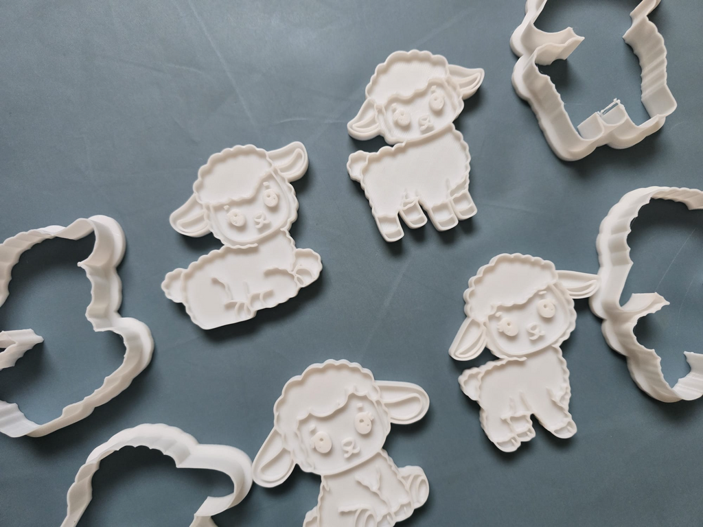 Cute Sheep Animal Cookie Cutter Playdoh Stamp Farm