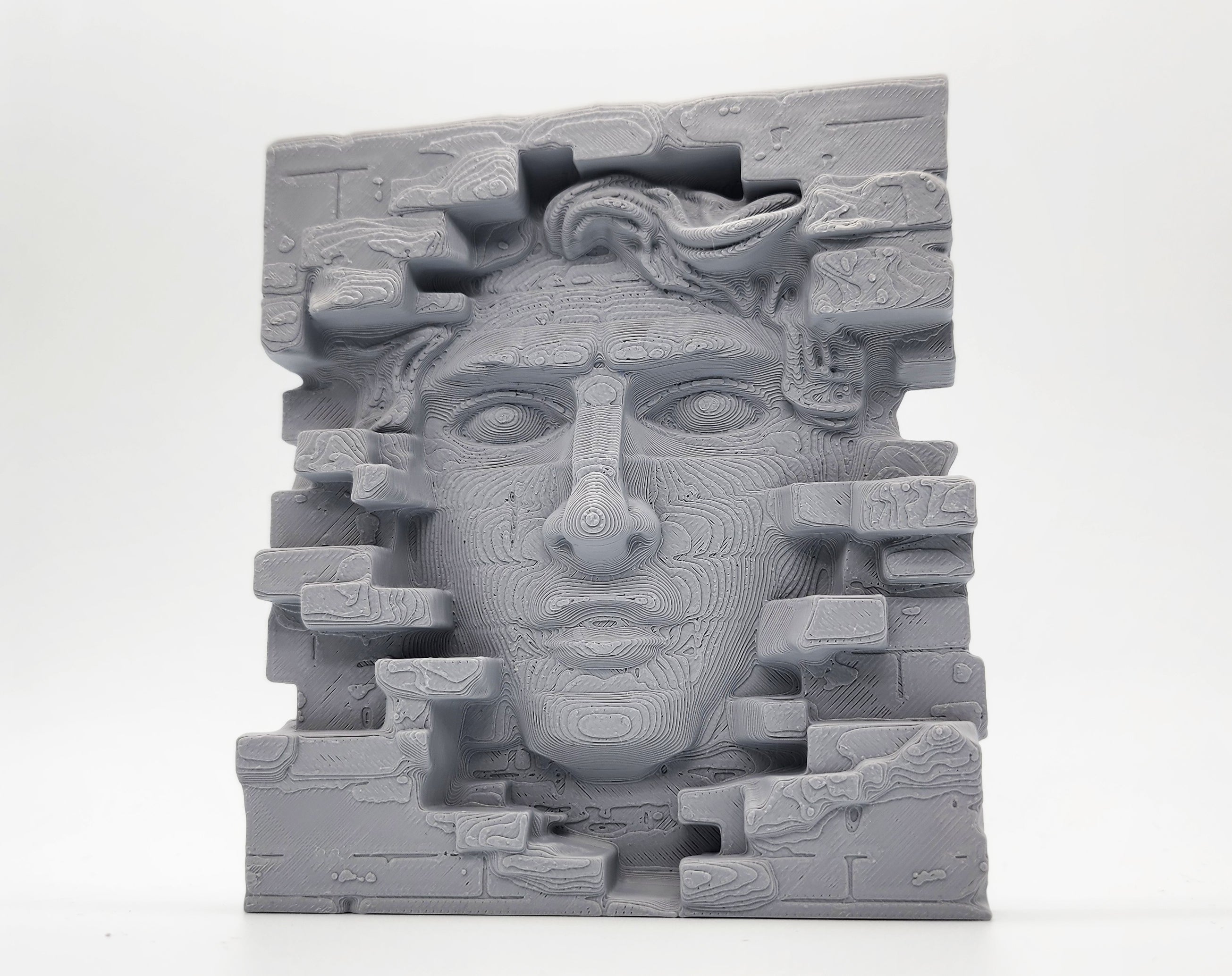 Face in the Brick Wall Sculpture - No Supports
