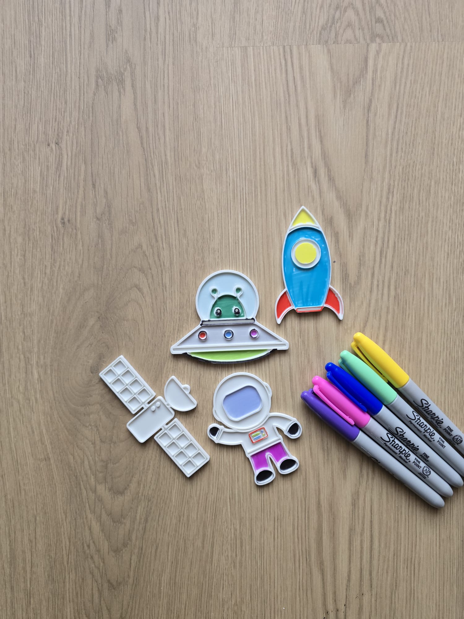 Cute Space Coloring Color Marker Acrylic Set Alien