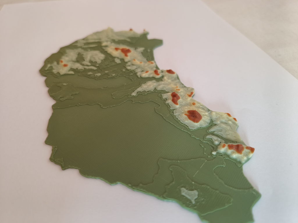 Terrain Map - Colored - Hungary - No AMS Nedded