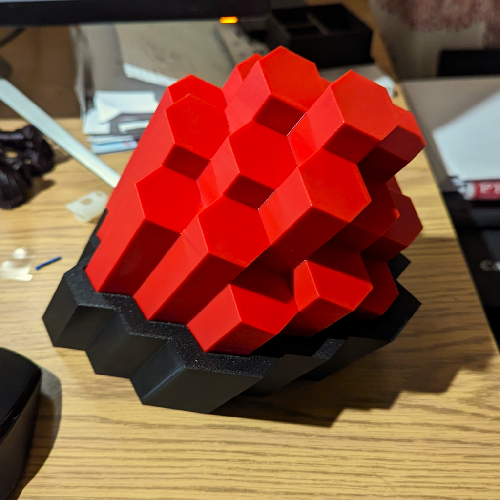 Geometric Hex Lamp with Base