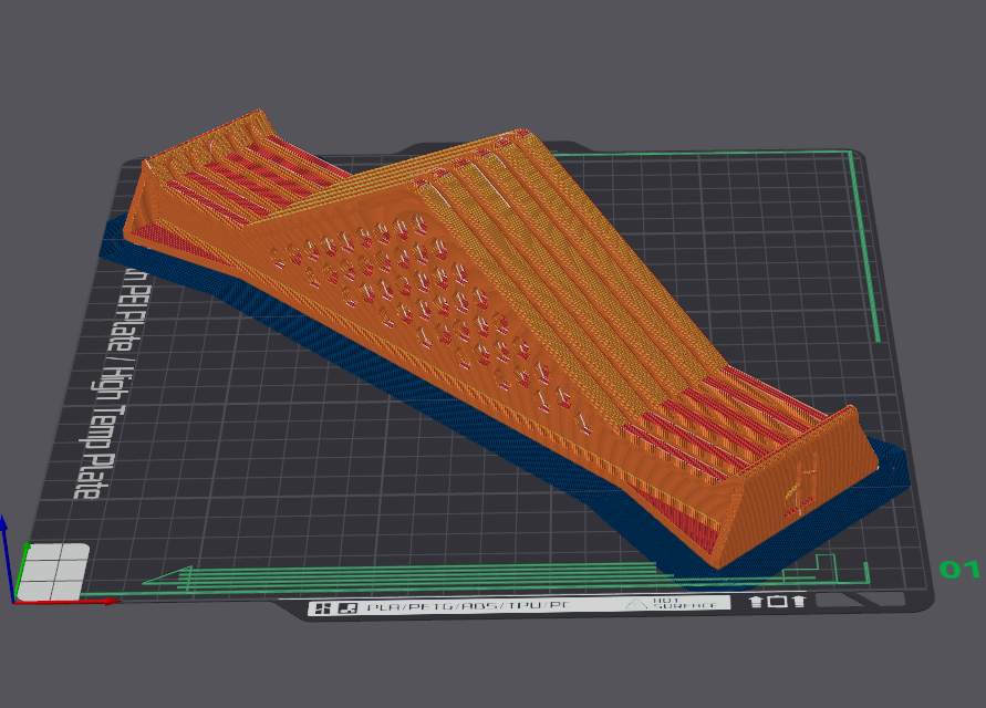 Bambu Lab x 5 Build Plate Holder With Hexagon Holes