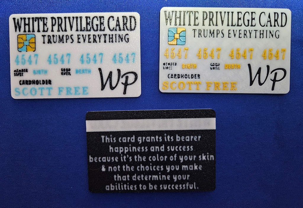 White Privilege Card Trumps Everything Satire Card