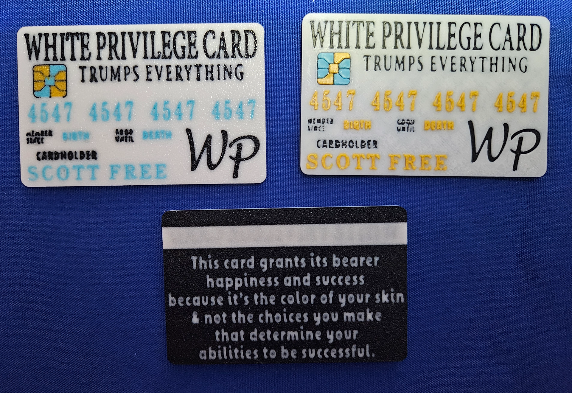 White Privilege Card Trumps Everything Satire Card