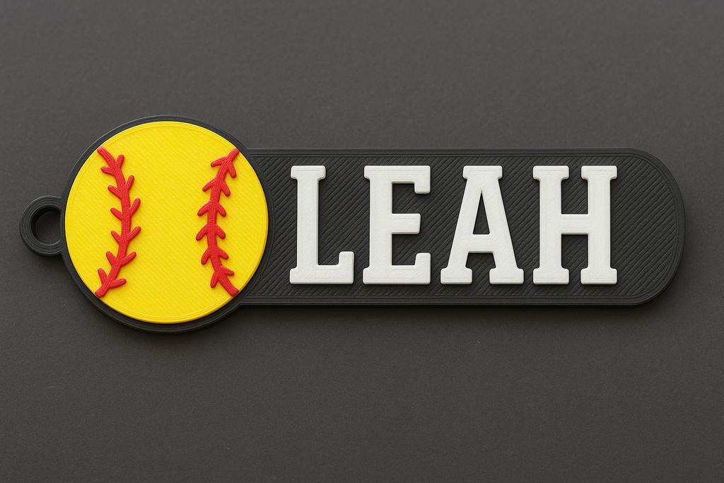 Softball Keychain / Luggage Tag (Customizable)