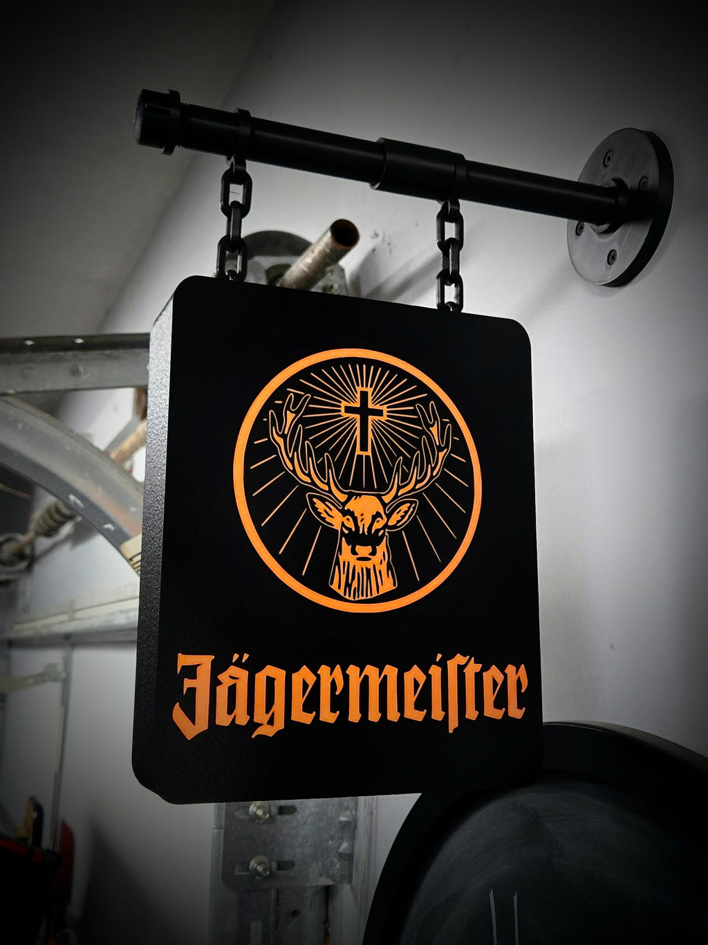 JAGERMEISTER ~ 2-Sided Hanging Pub Style Light