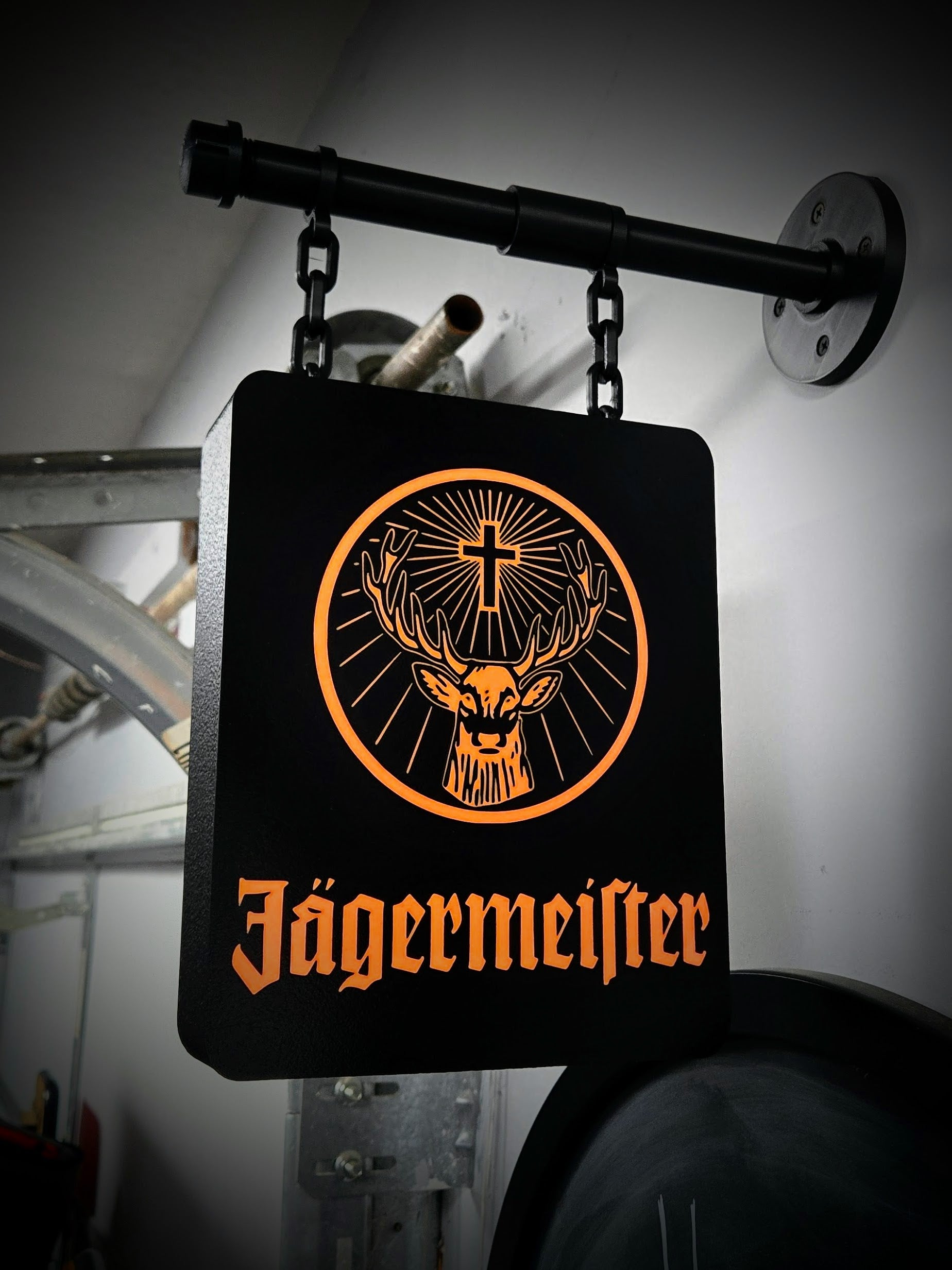JAGERMEISTER ~ 2-Sided Hanging Pub Style Light