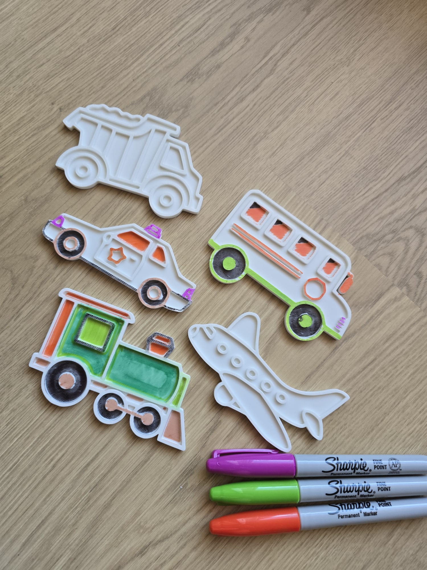 Cute Vehicle Coloring Car Bus Plane Train Truck