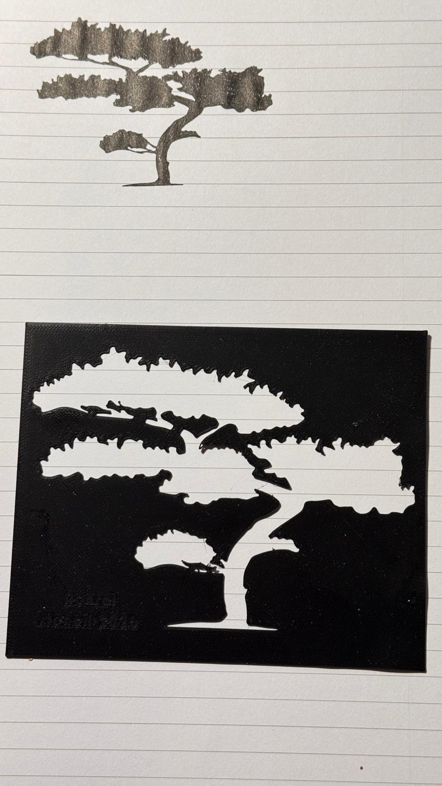 A bonsai stencil
