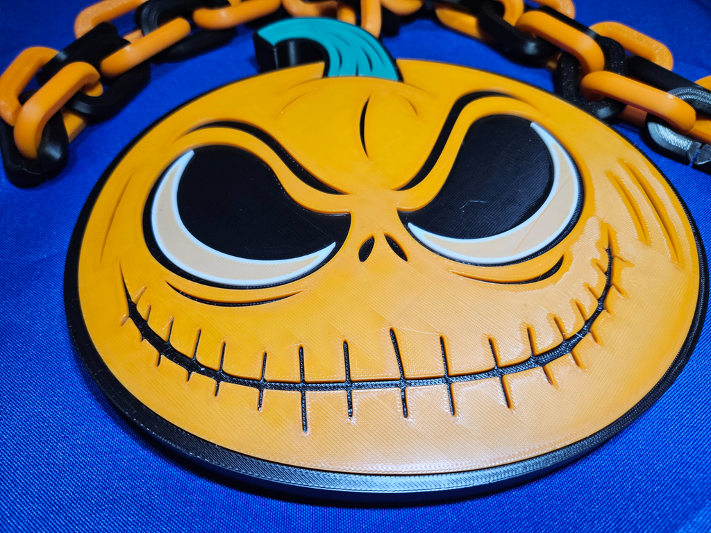 Jack Skellington Halloween Pumpkin Emblem Chain