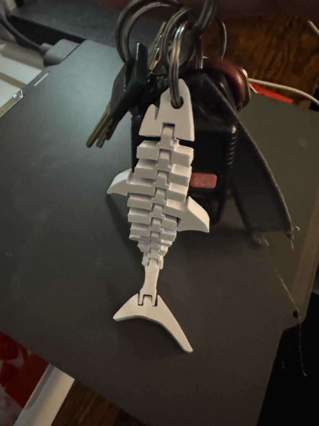 Articulating shark keychain (Quick print)