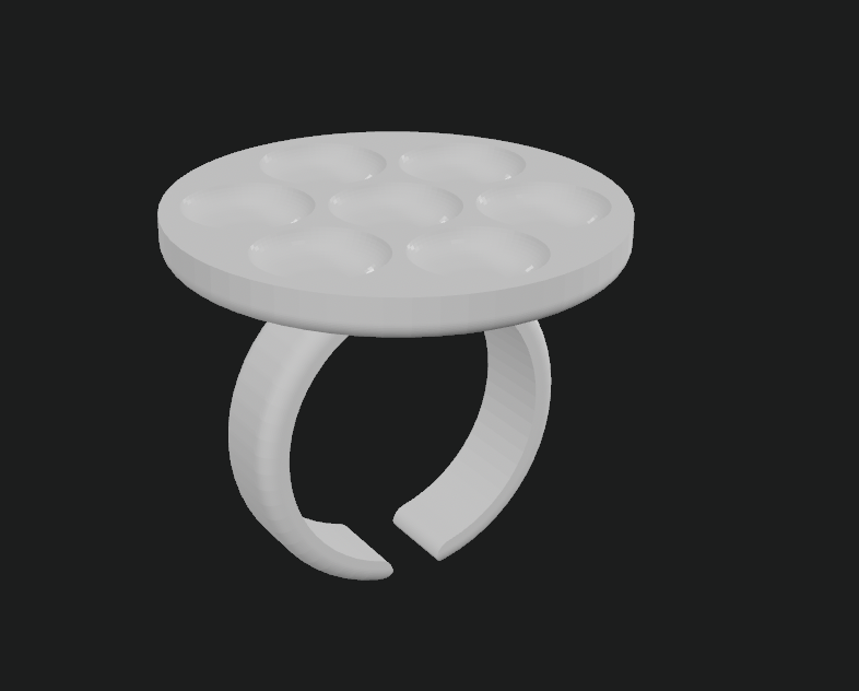Palette Ring - 4 Sizes, No Supports, 0.2mm