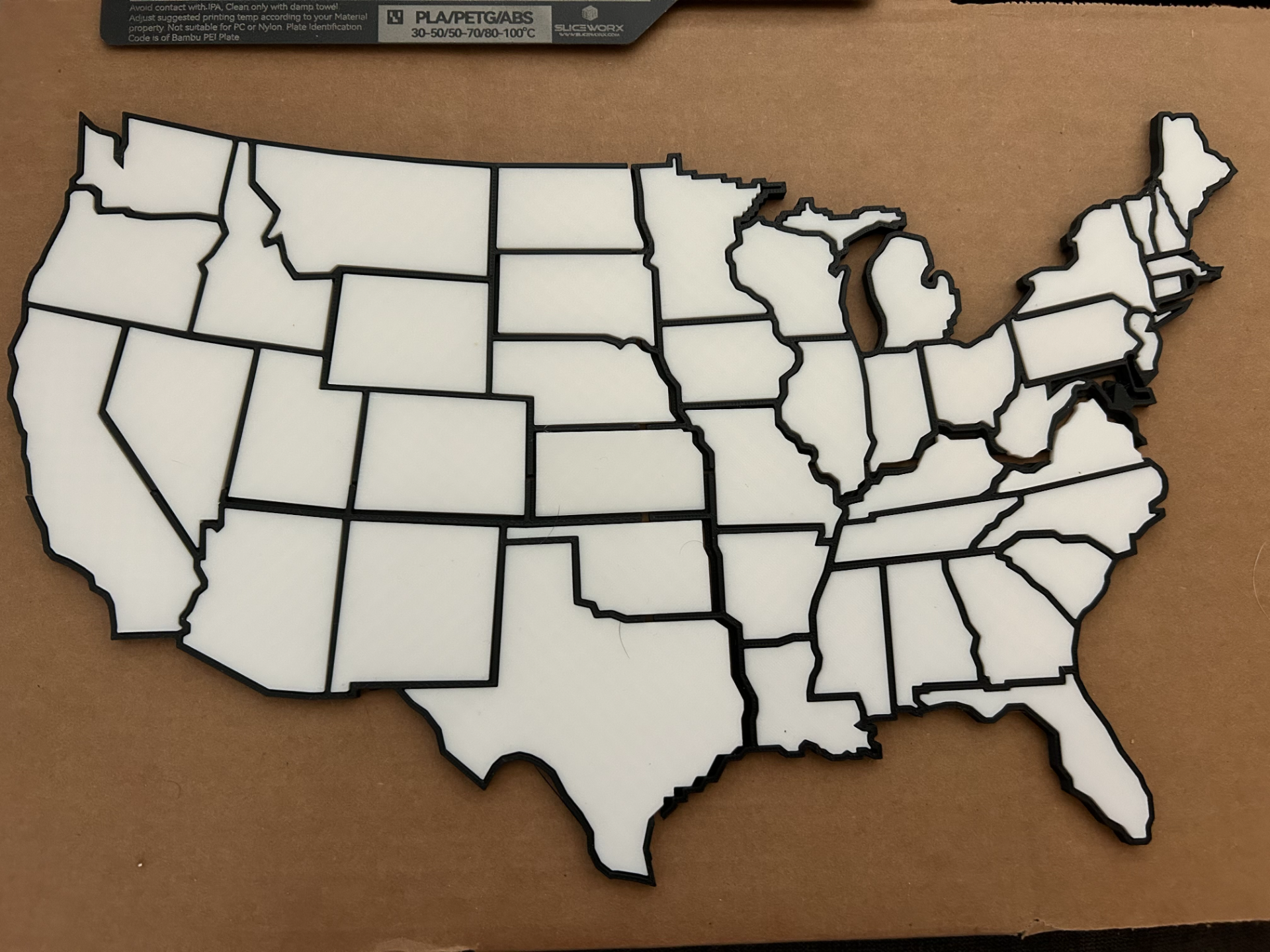 USA Frame Map w Individual Pieces, States Traveled