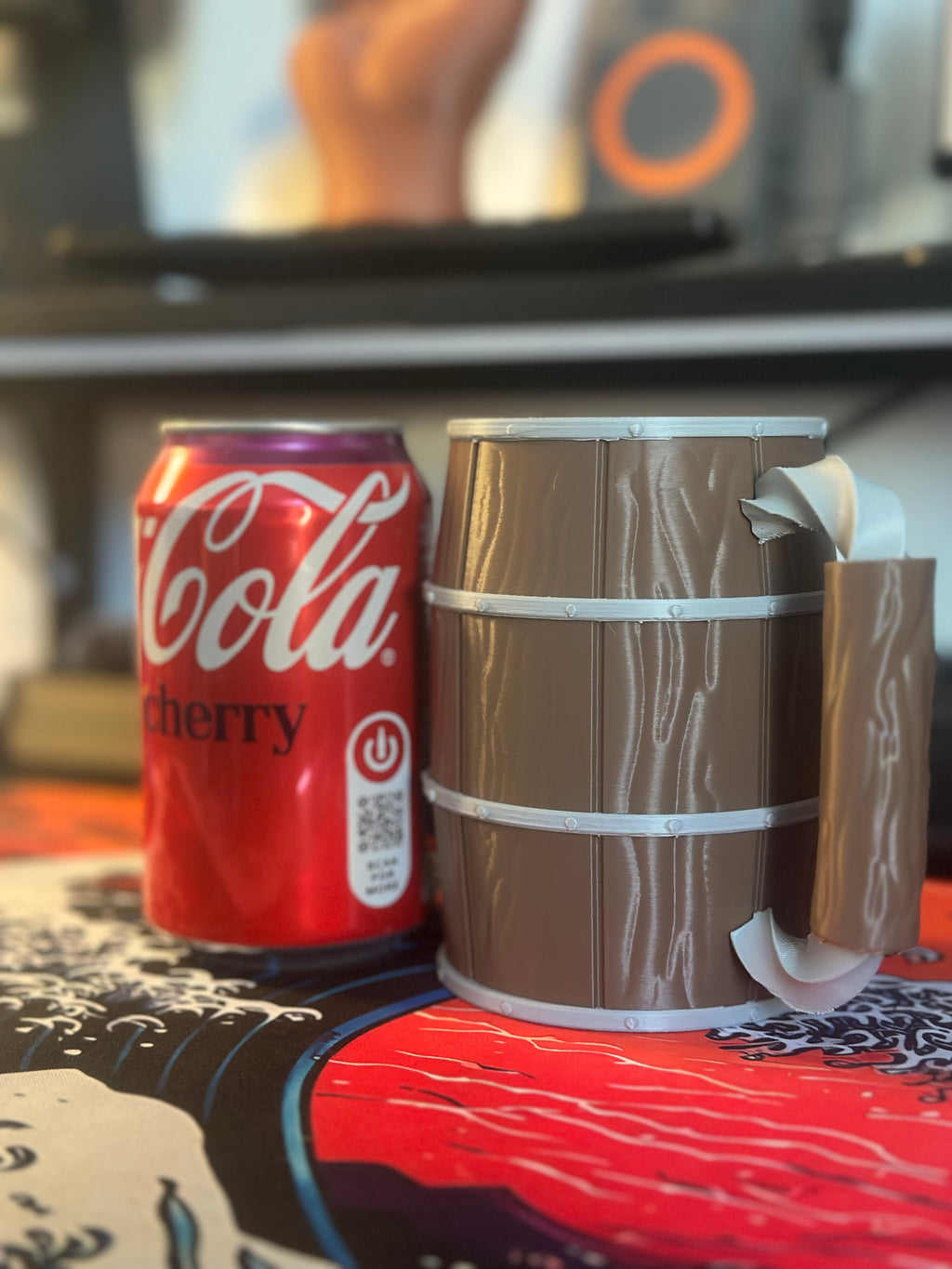 Handled Barrel Can Coozie with Texture - 330ml