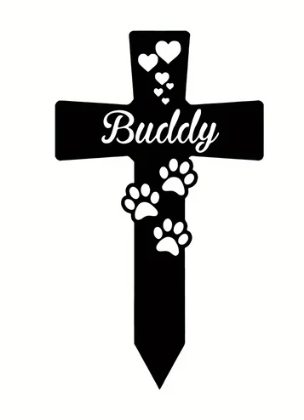 RIP Doggy - Customizable memorial cross for dogs