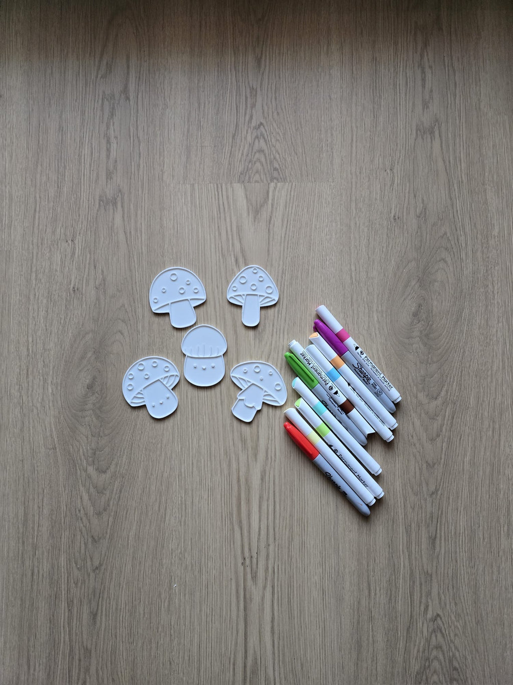 Mushroom Coloring Cute Kawaii Set Marker