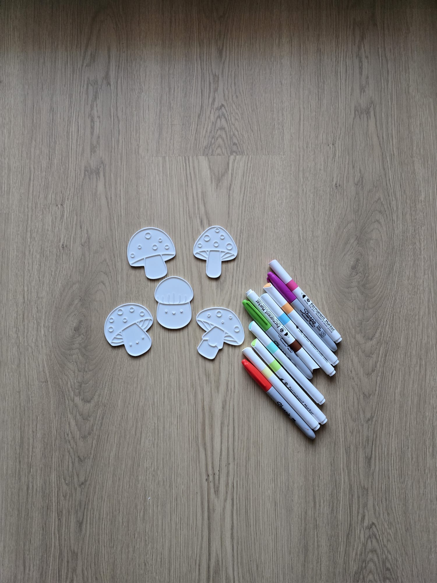 Mushroom Coloring Cute Kawaii Set Marker