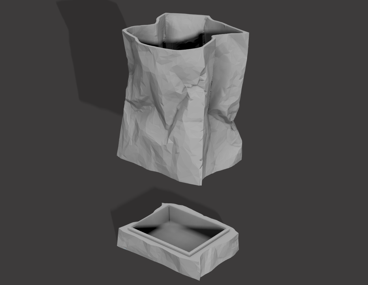 Paper Bag Planter w/ drip tray