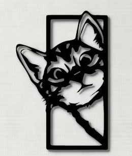 Quadro Gatto Curioso - Wall art of line art