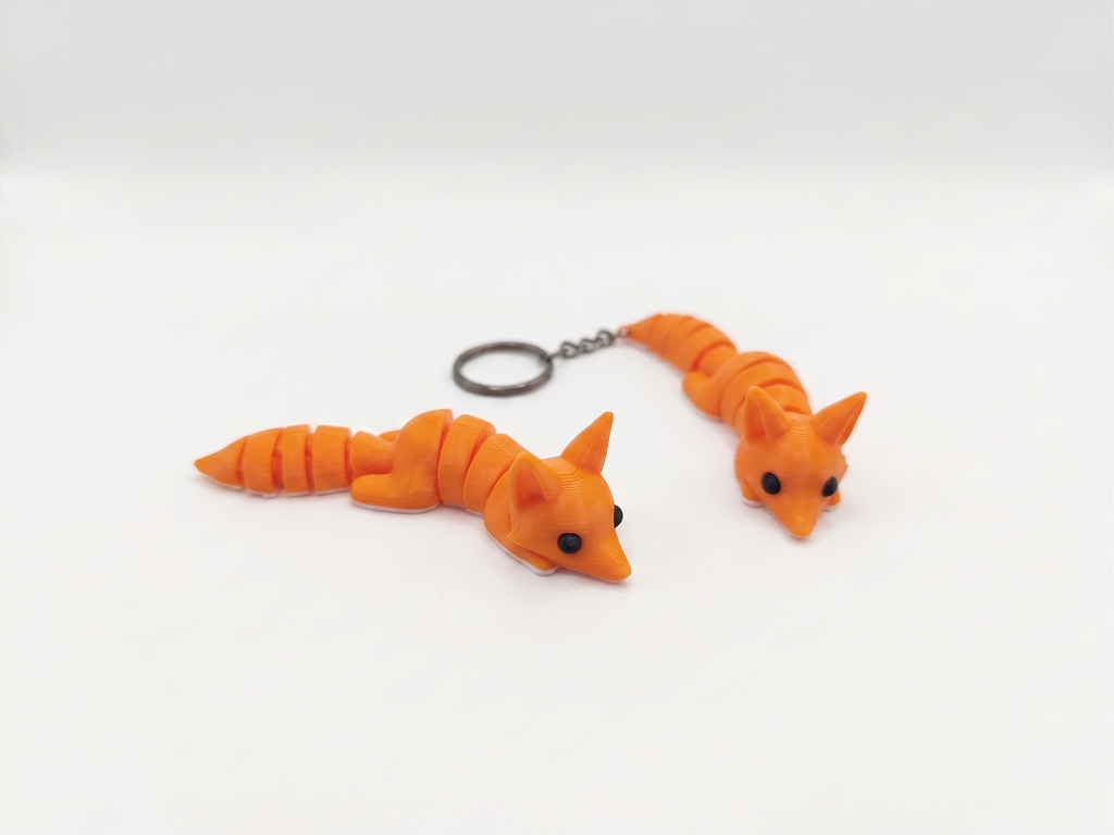 Cute Flexi Fox + Keychain