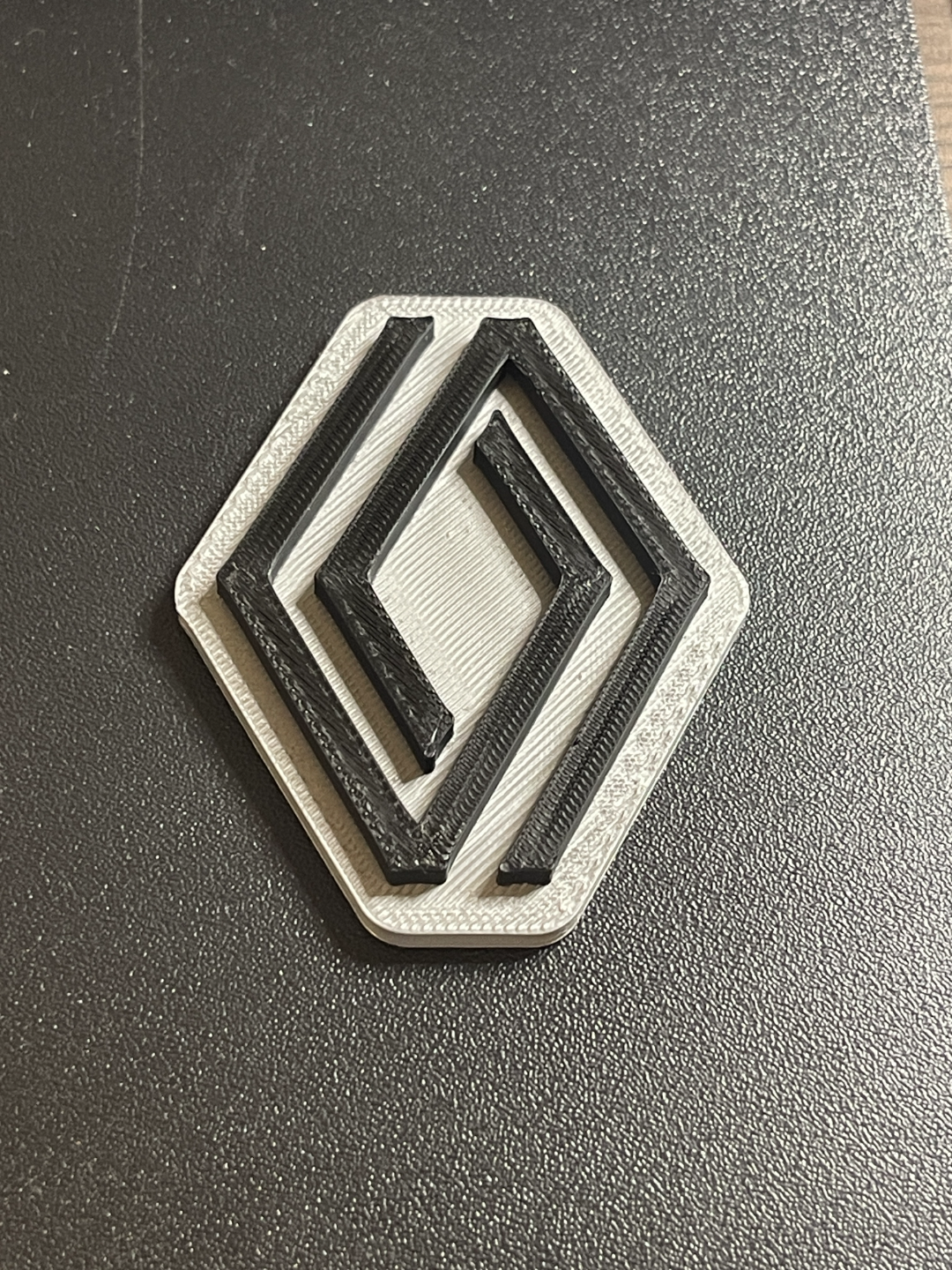Renault Logo 72x6mm / Dual Color / Silver & Black