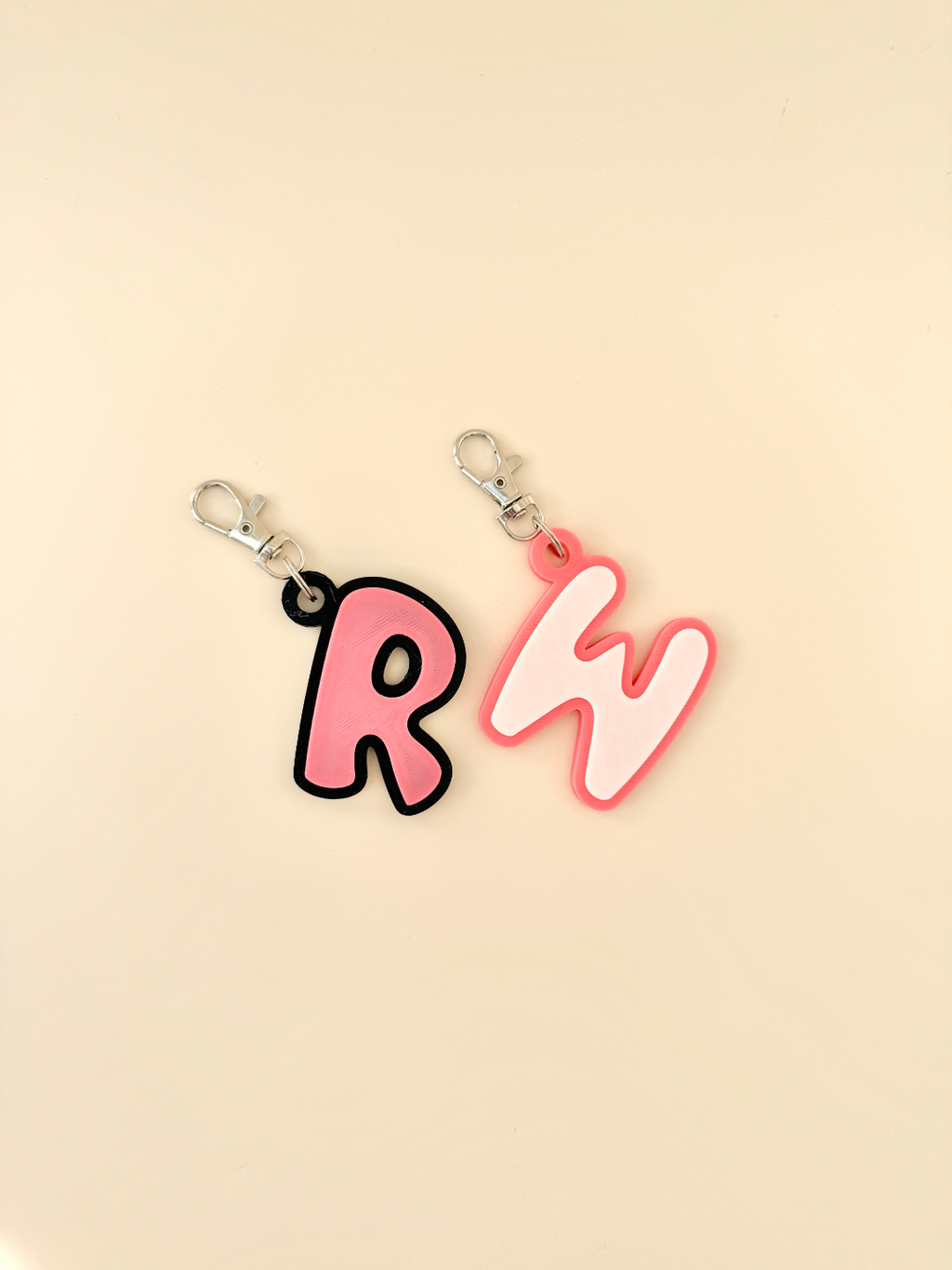 Retro Letter Keyrings | Keychain Double Layer