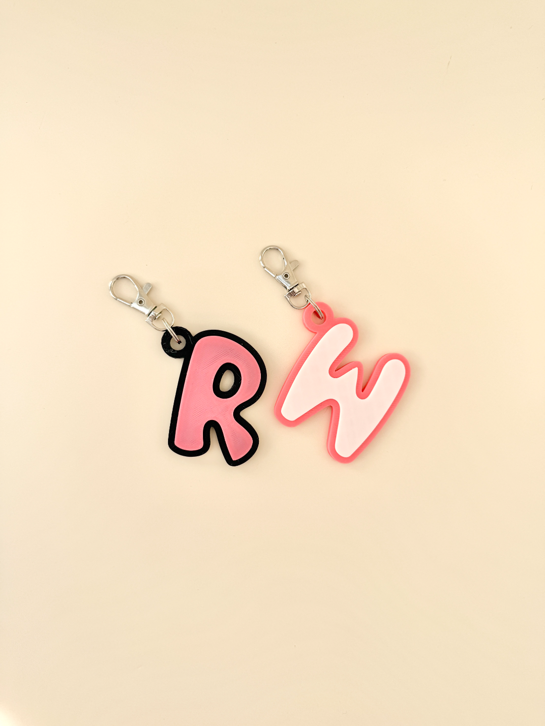 Retro Letter Keyrings | Keychain Double Layer