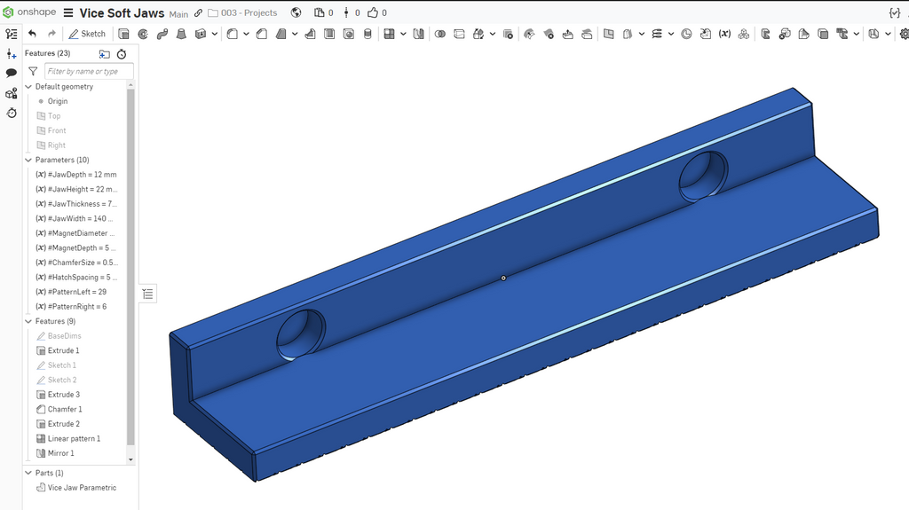 Magnetic Bench Vise Soft Jaws - Parametric