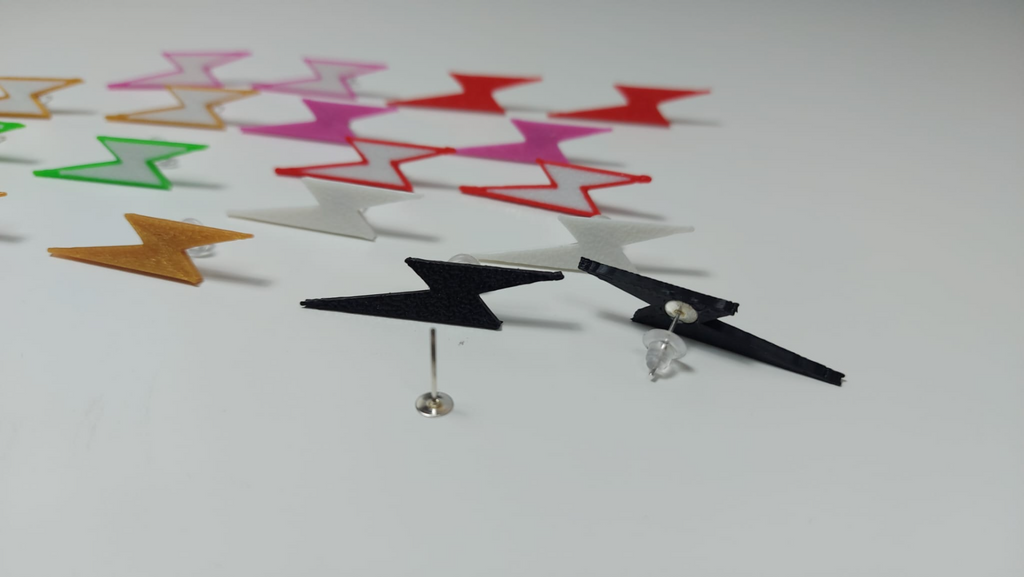 pendientes rayo lightning bolt earrings