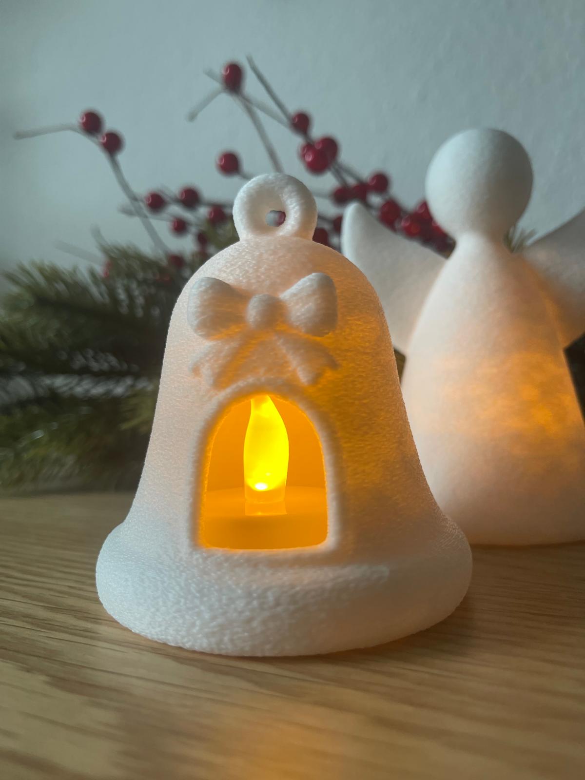 Glocke Teelicht für Weihnachten Winter Deko