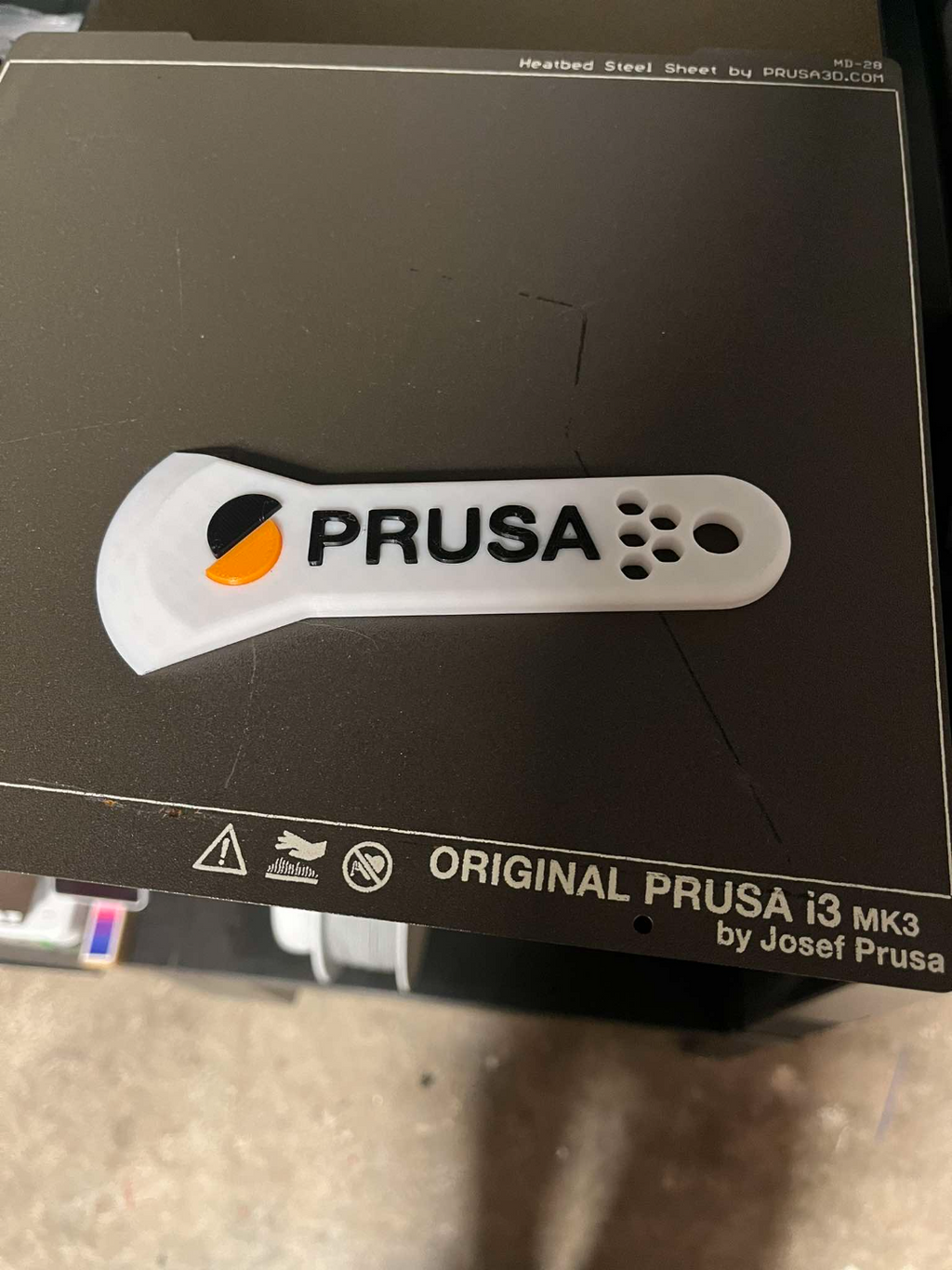 Prusa scraper for cleaning the bed