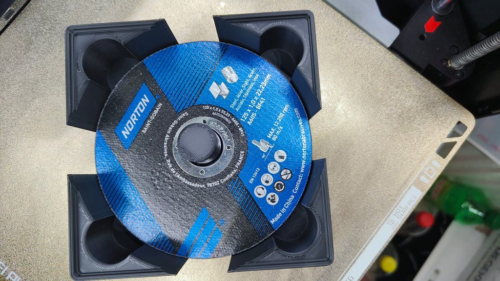Gridfinity angle grinder disk holder - 125mm