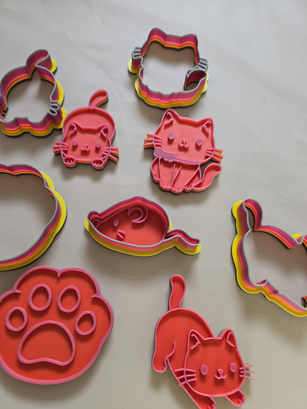 Cute Kawaii Cat Set Cookie Cutter Playdoh Clay 1