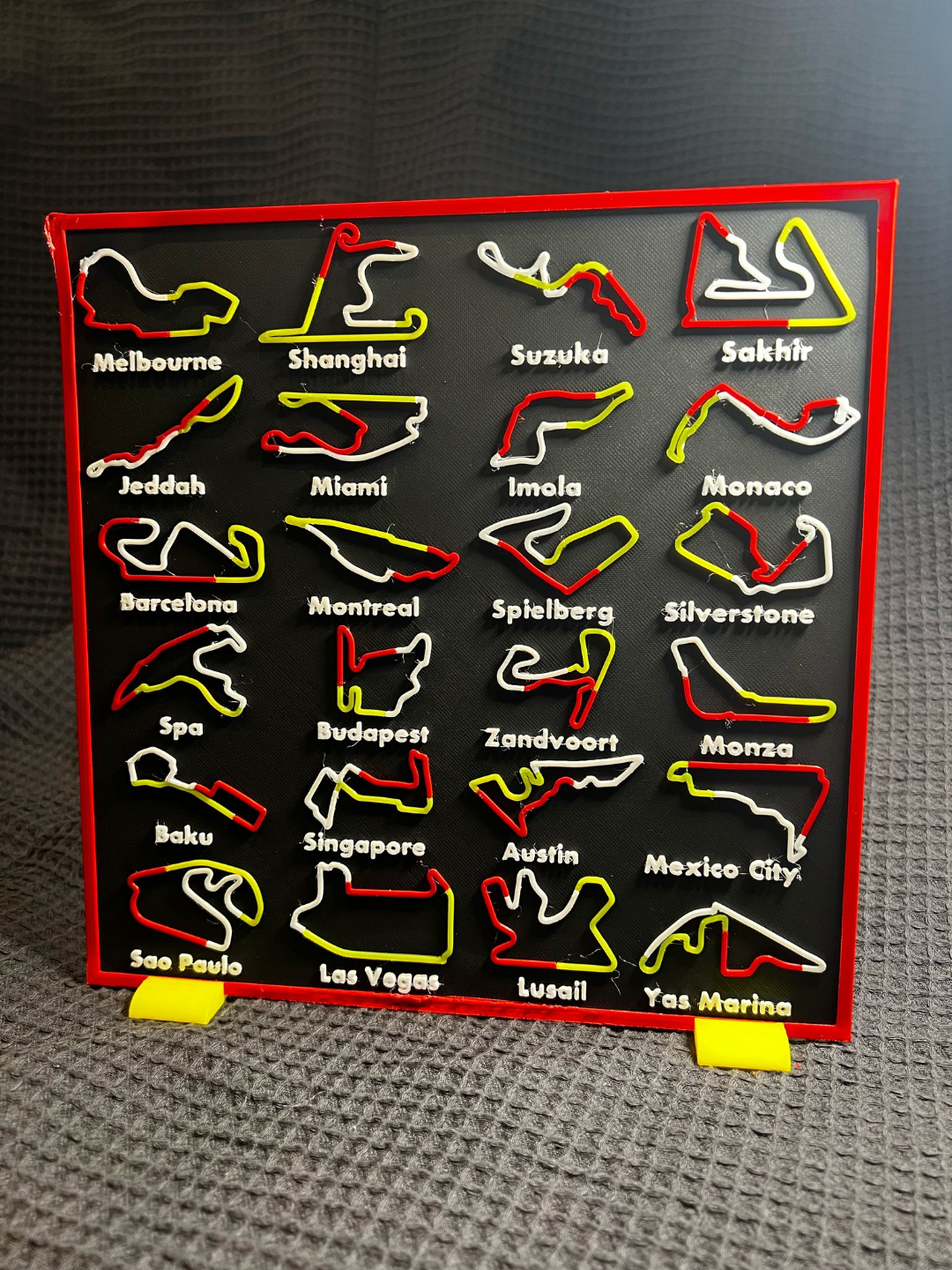 F1 2025 Calendar - 3-Sector Multicolor City Names