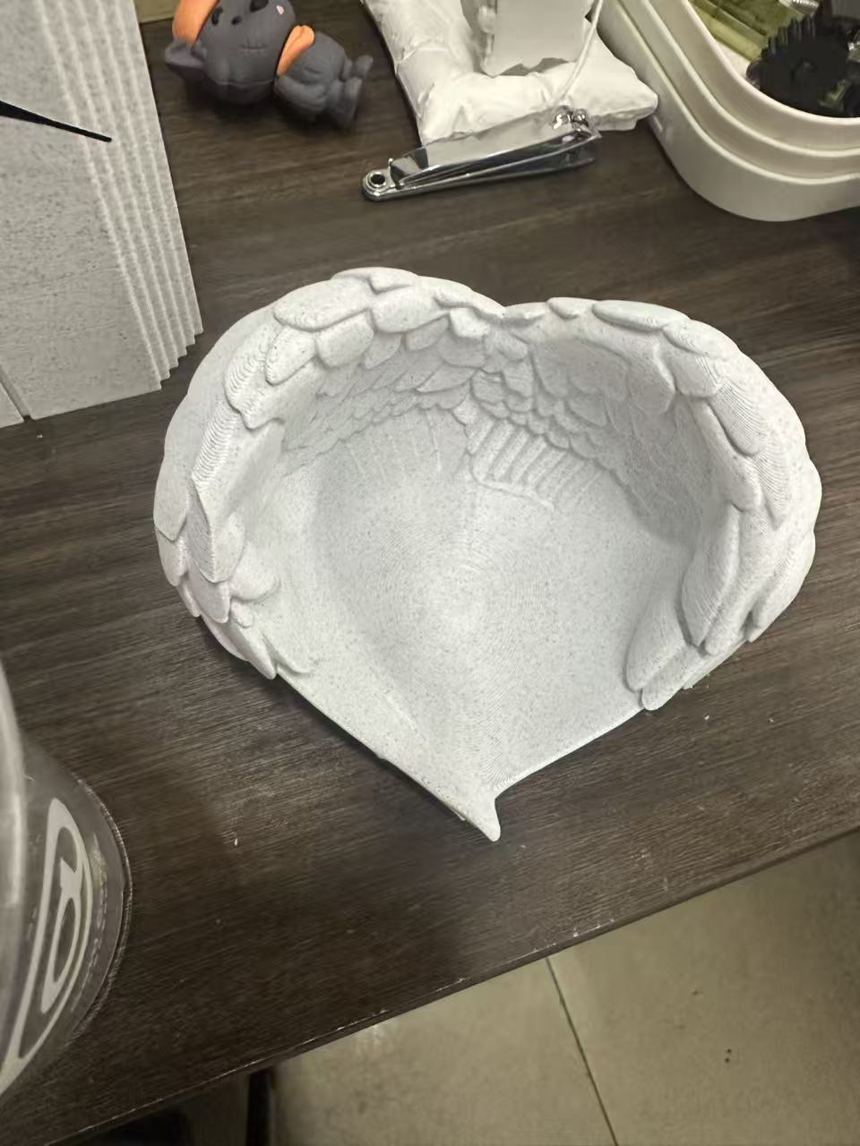 天使翅膀摆件无火扩香石膏水晶球底座首饰戒指项链收纳