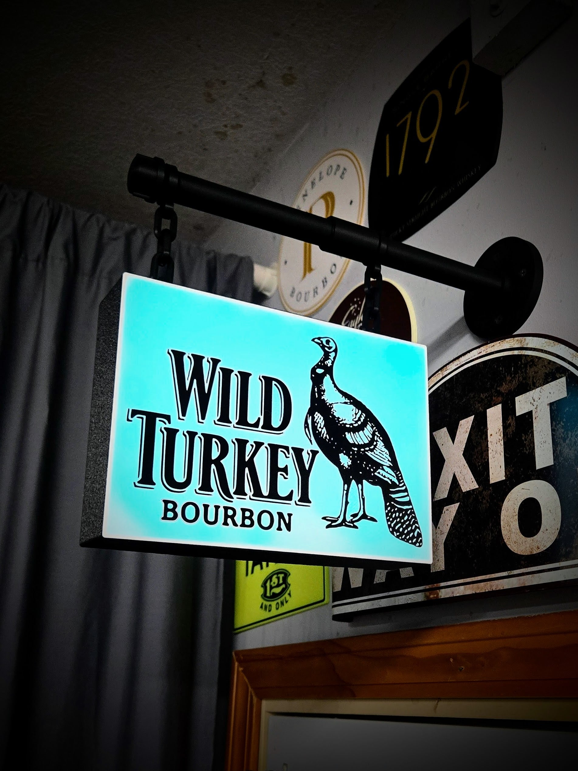 WILD TURKEY ~ 2-Sided Hanging Pub Style Lightbox