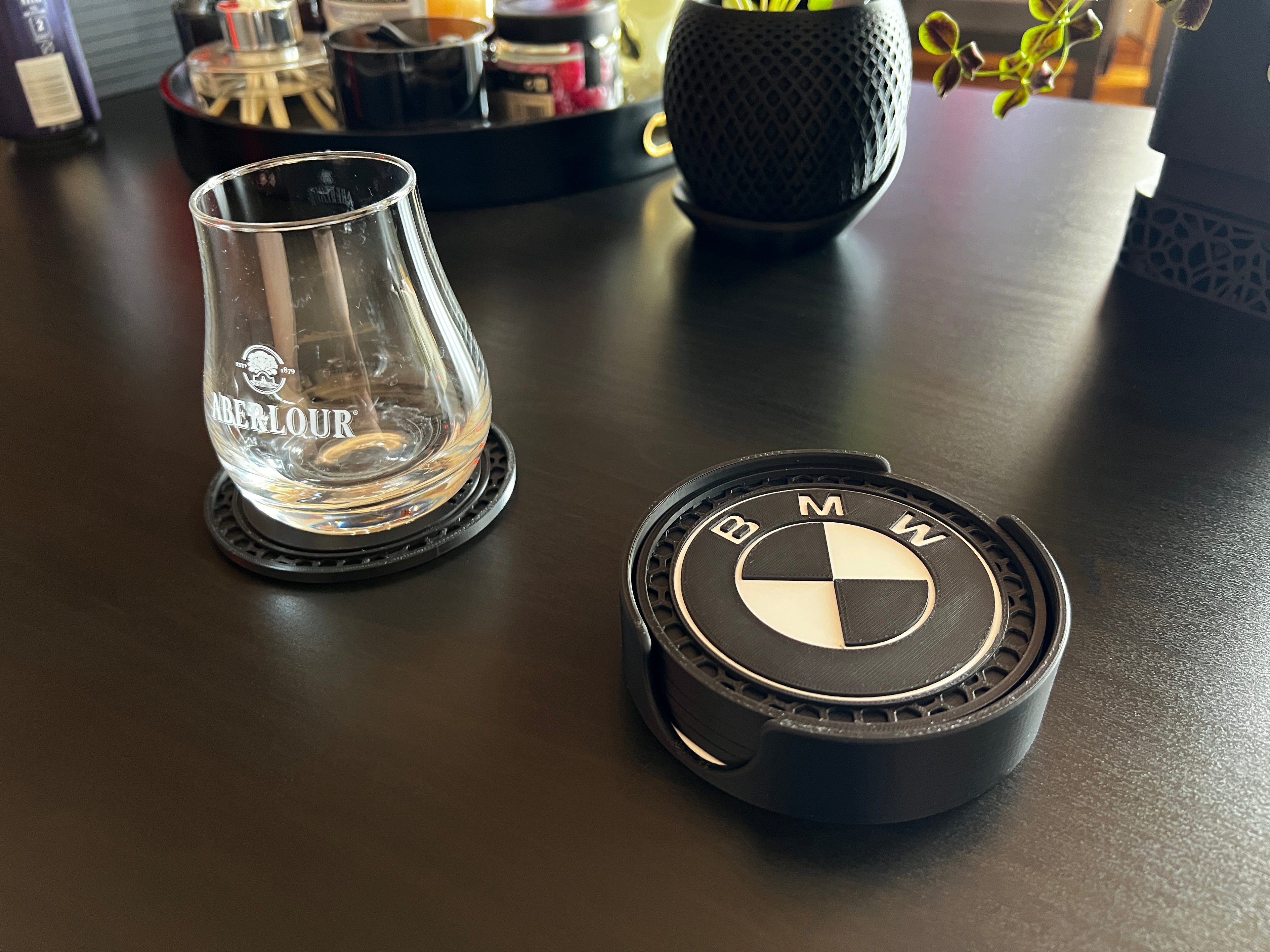 BMW Themed Coaster & Holder set