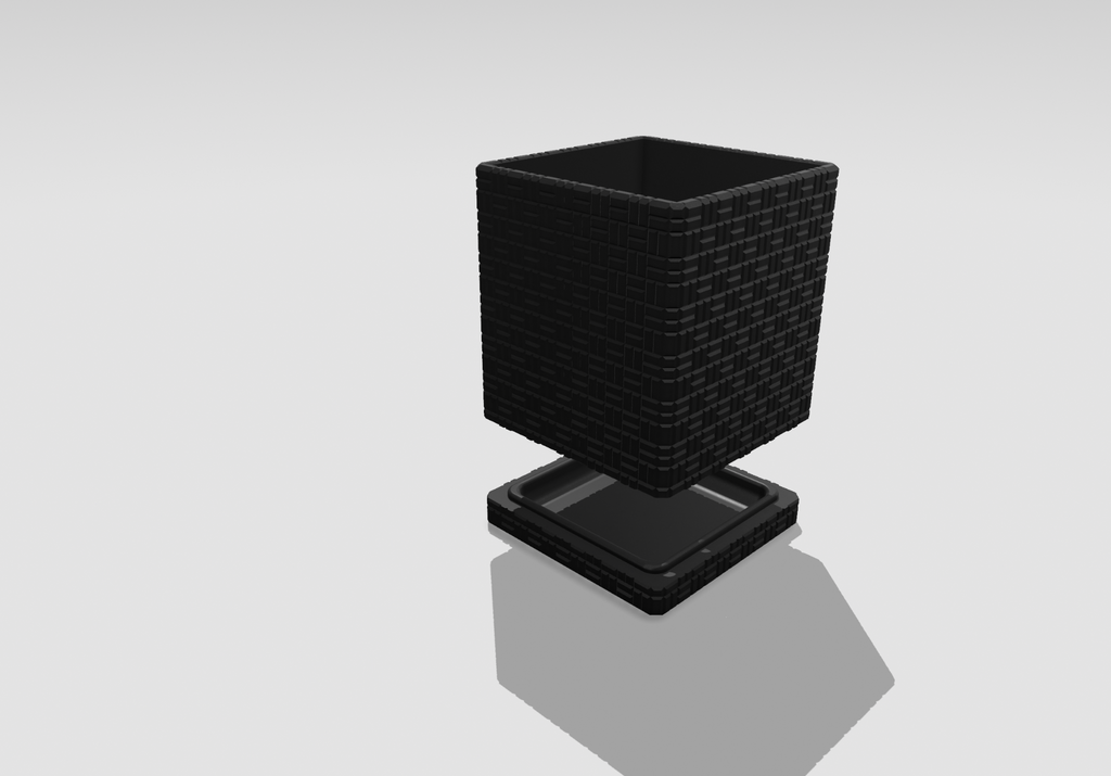 Square Basket Weave Planter with drainage