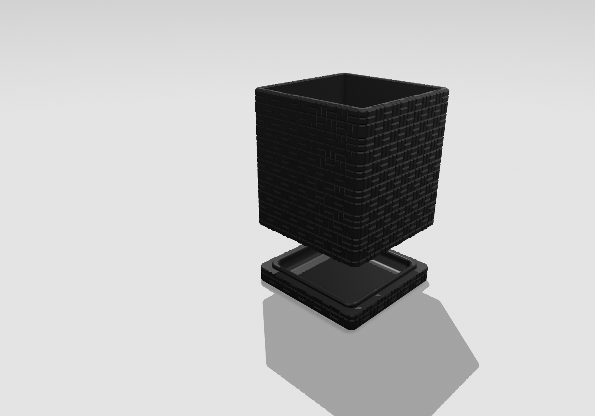 Square Basket Weave Planter with drainage