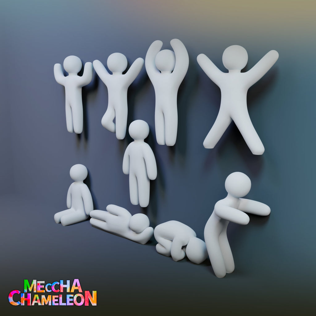 Mecha Chameleon game characters – 8 poses + idle